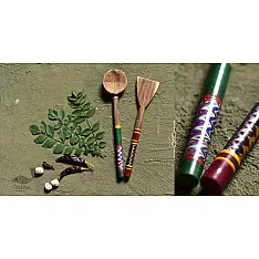 Rasoi ✯ Kutch lacquer ladles { Set of Two } ✯ 12